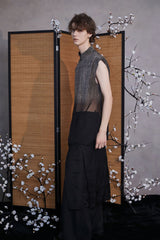 JIECHI Asymmetrical Bow Embroidery Slit Skort