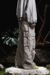 RELABEL Multi-Pocket Oversized Workwear Cargo Pants Gray