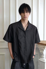 SSIN7 Satin Spliced V-Neck Half Shirt