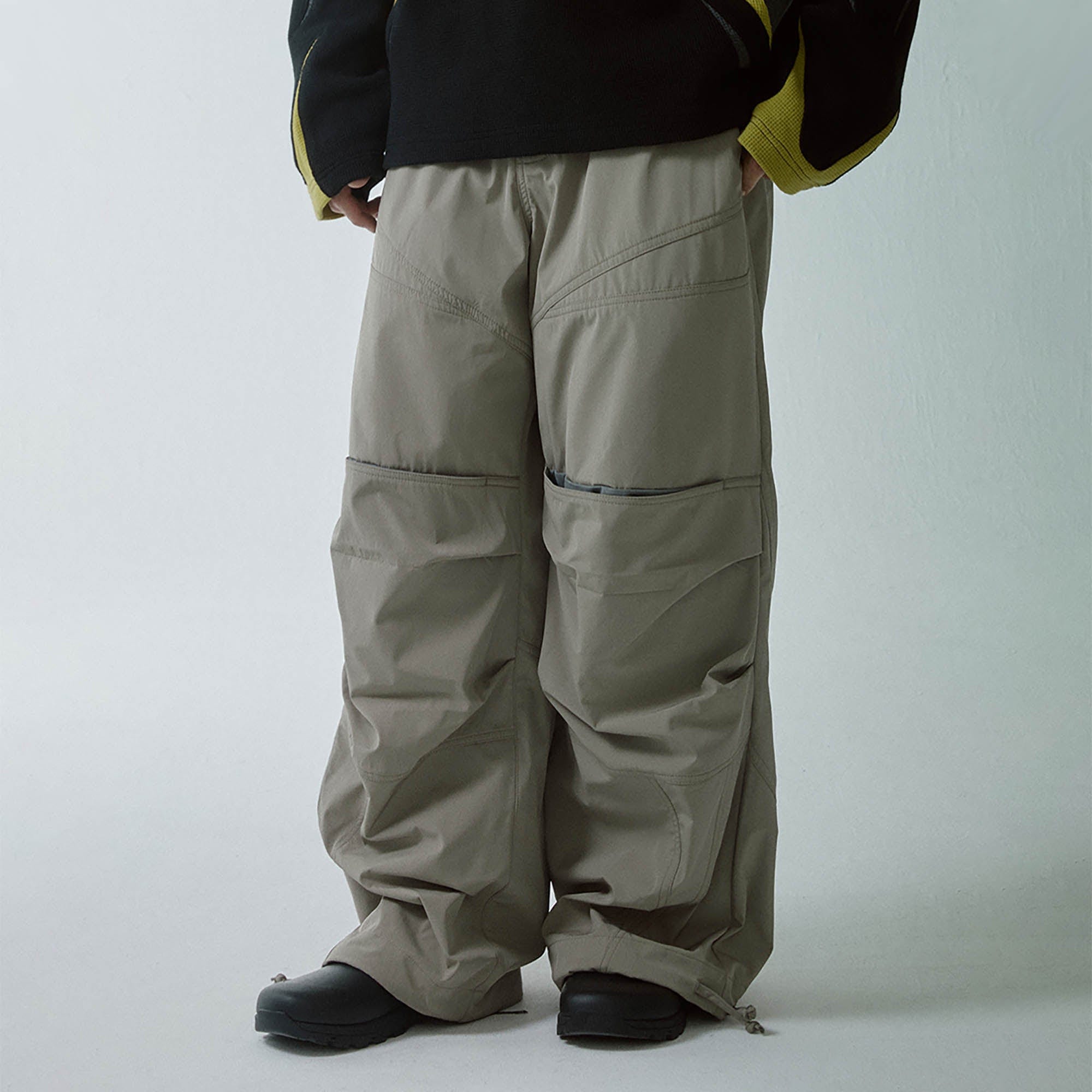 F2CE Multi-Pocket Spliced Crinkled Utility Pants