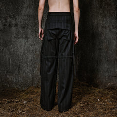 ILNya Nieternite Nifutur Multi-Pocket Stripe Detachable-Leg Pants