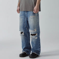 F2CE Ripped Curved Spliced Jeans
