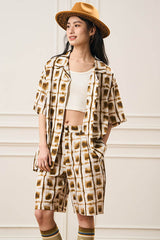 EPIC POETRY Ombre Check Spot Grid Half Shirt