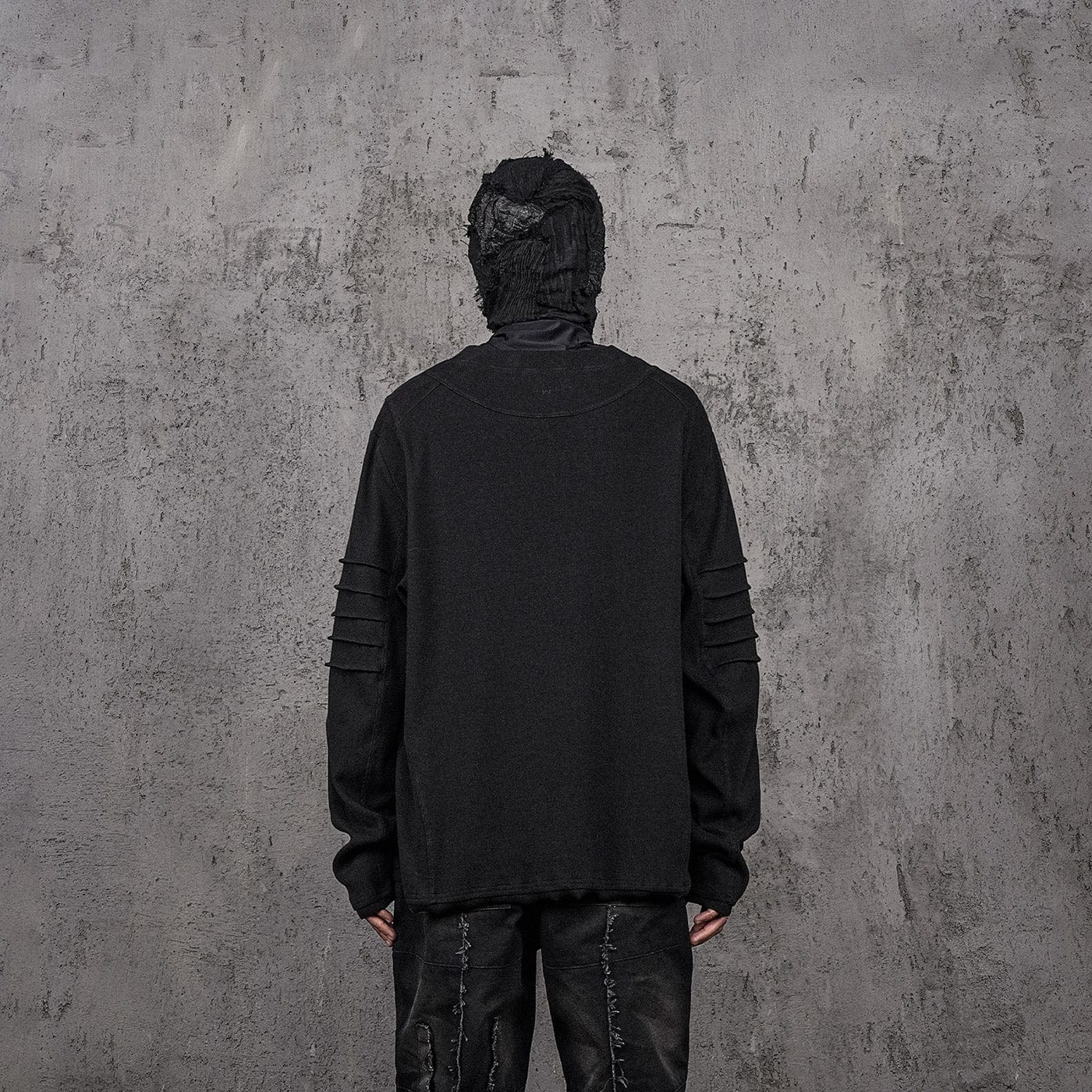 UNDERWATER Distressed Deconstructed Light Sweatshirt Black