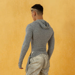 CLP Pleated Slim Fit Hoodie Long-Sleeve T-Shirt