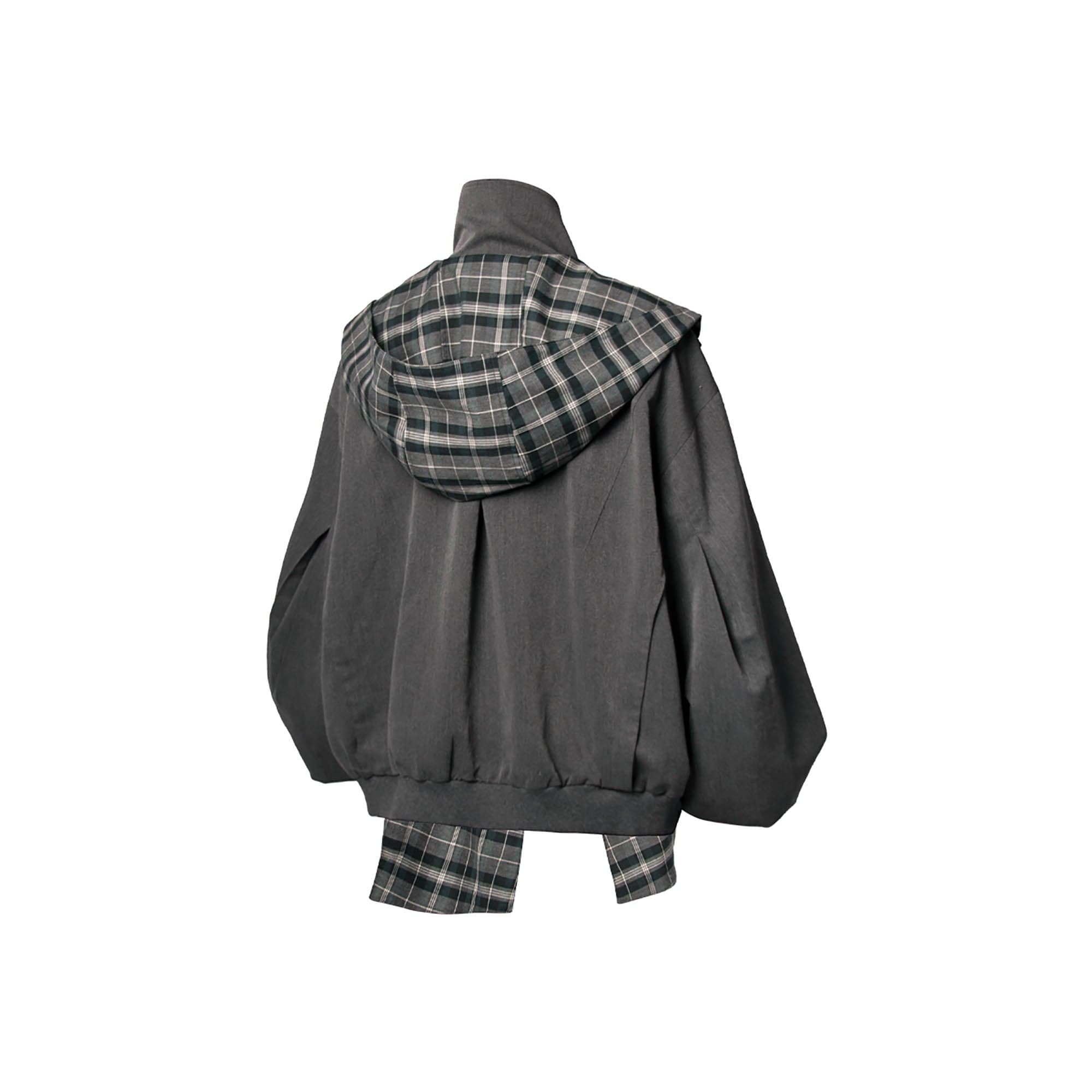 RELABEL Detachable Plaid Hooded Jacket