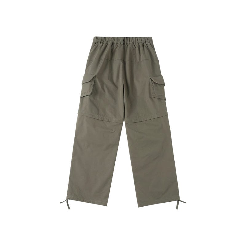 ENSHADOWER Detachable Big Pockets Crinkled Pants