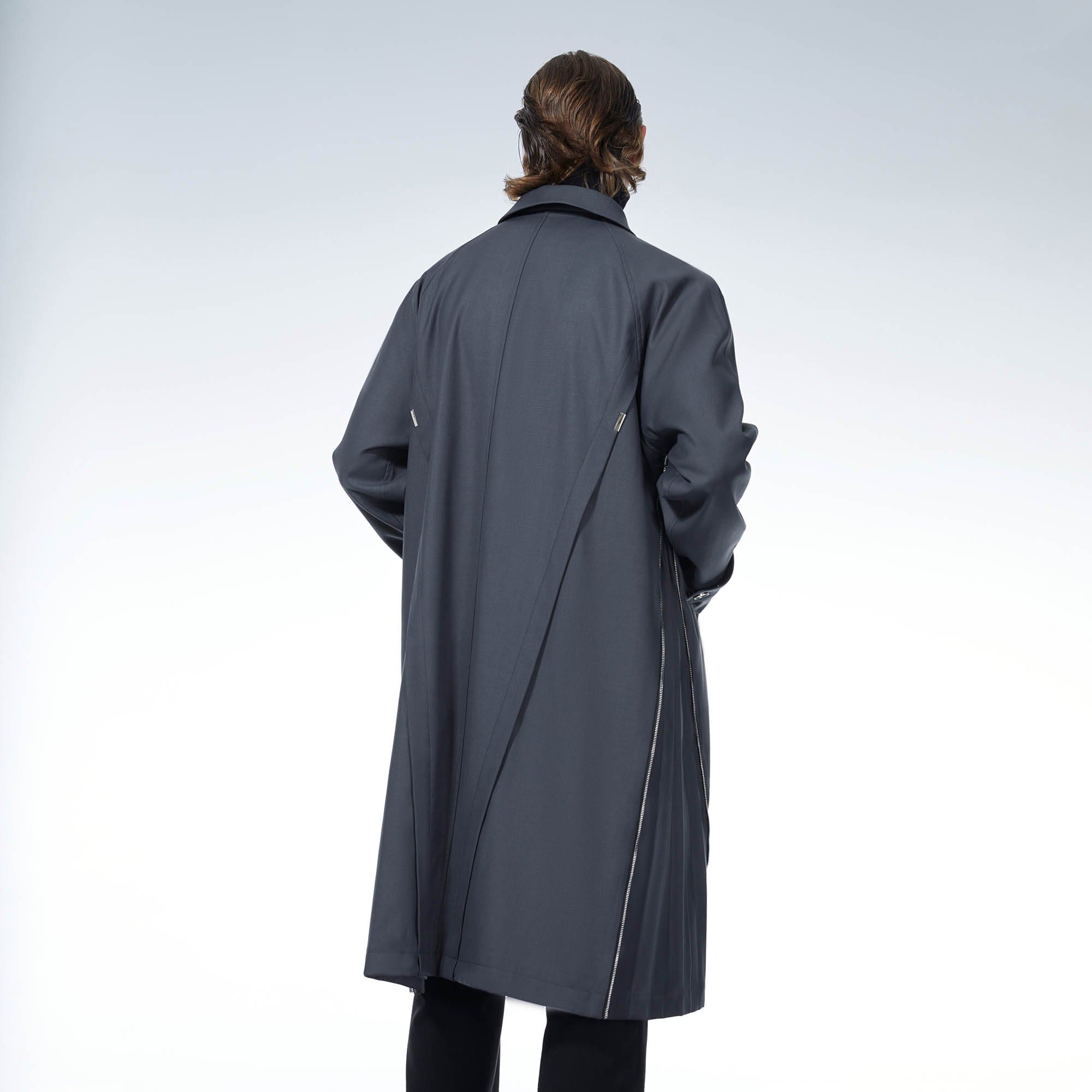 LOSTNFOUND Spliced Pleated Side-Zip Overcoat