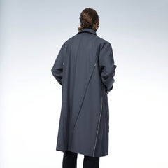 LOSTNFOUND Spliced Pleated Side-Zip Overcoat