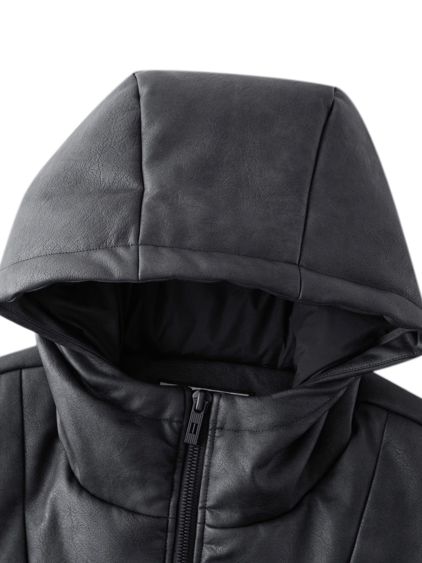 BONELESS Spliced Faux Leather Cotton Padded Jacket