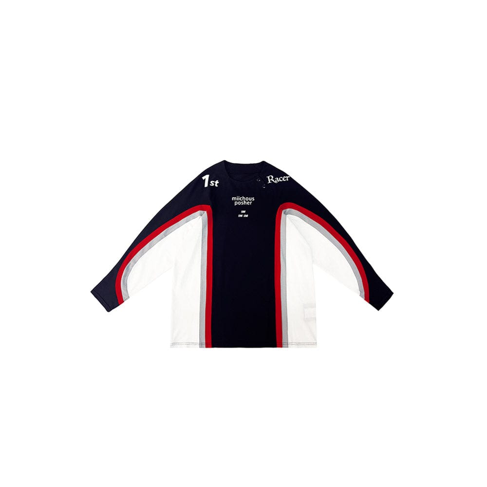 MIICHOUS Arc Panelled UV Protection Button-Neck Long-Sleeve Tee