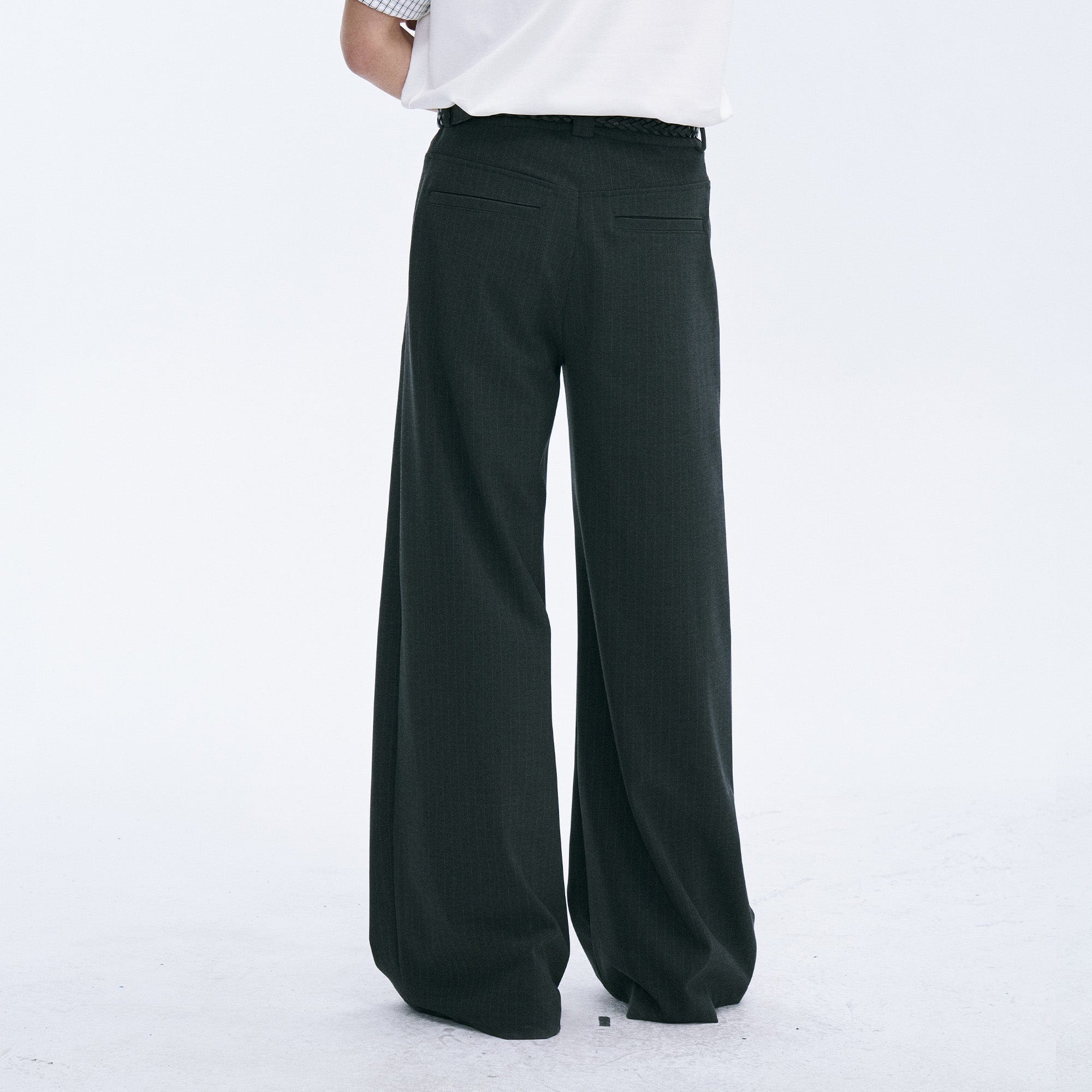 CATSSTAC Classic Pinstripe Wide-Leg Pants