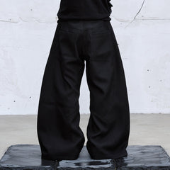 CATSSTAC Curved Draped Wide-Leg Trousers