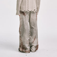 CATSSTAC Rusted Deconstructed Wide-Leg Jeans
