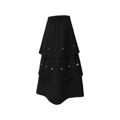 RELABEL Layered Detachable Snap-Fastener Long Skirt