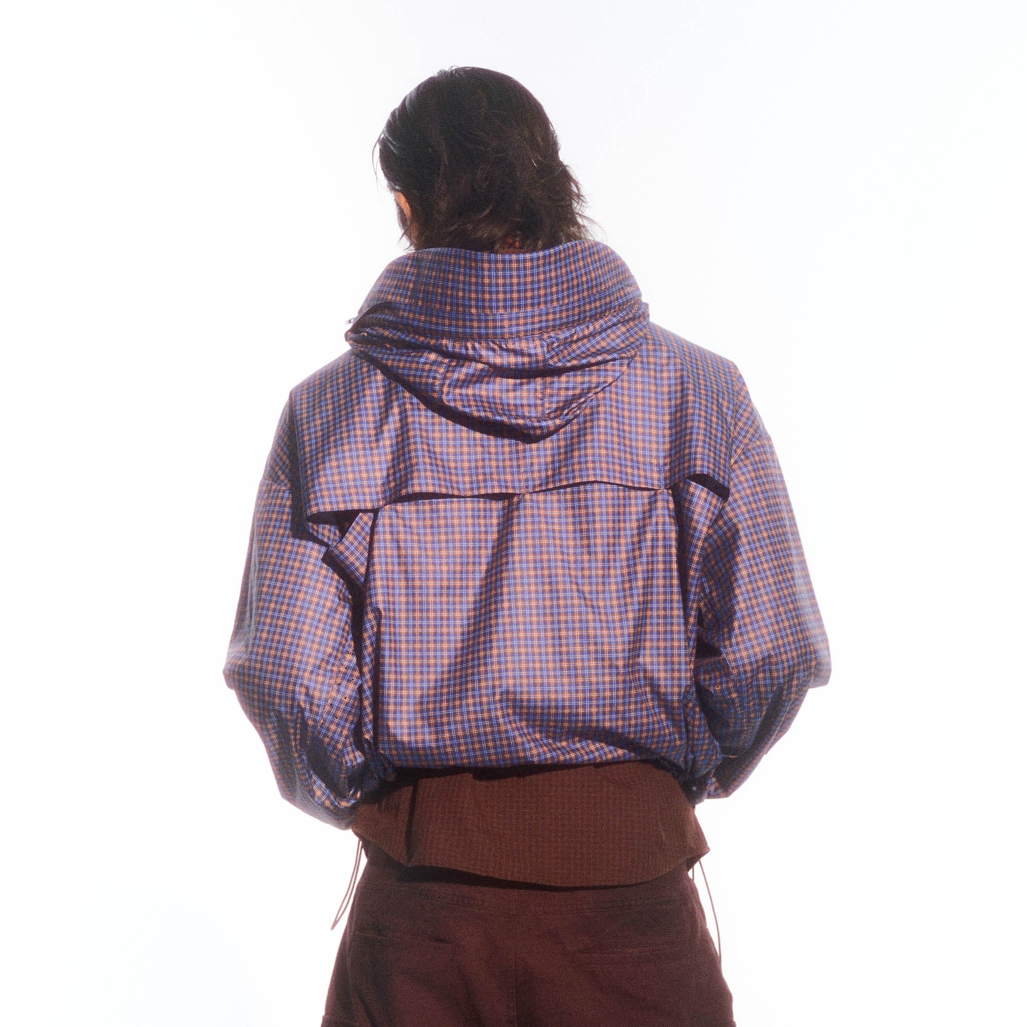 TRECLUB Retro Plaid UV Protection Hooded Jacket
