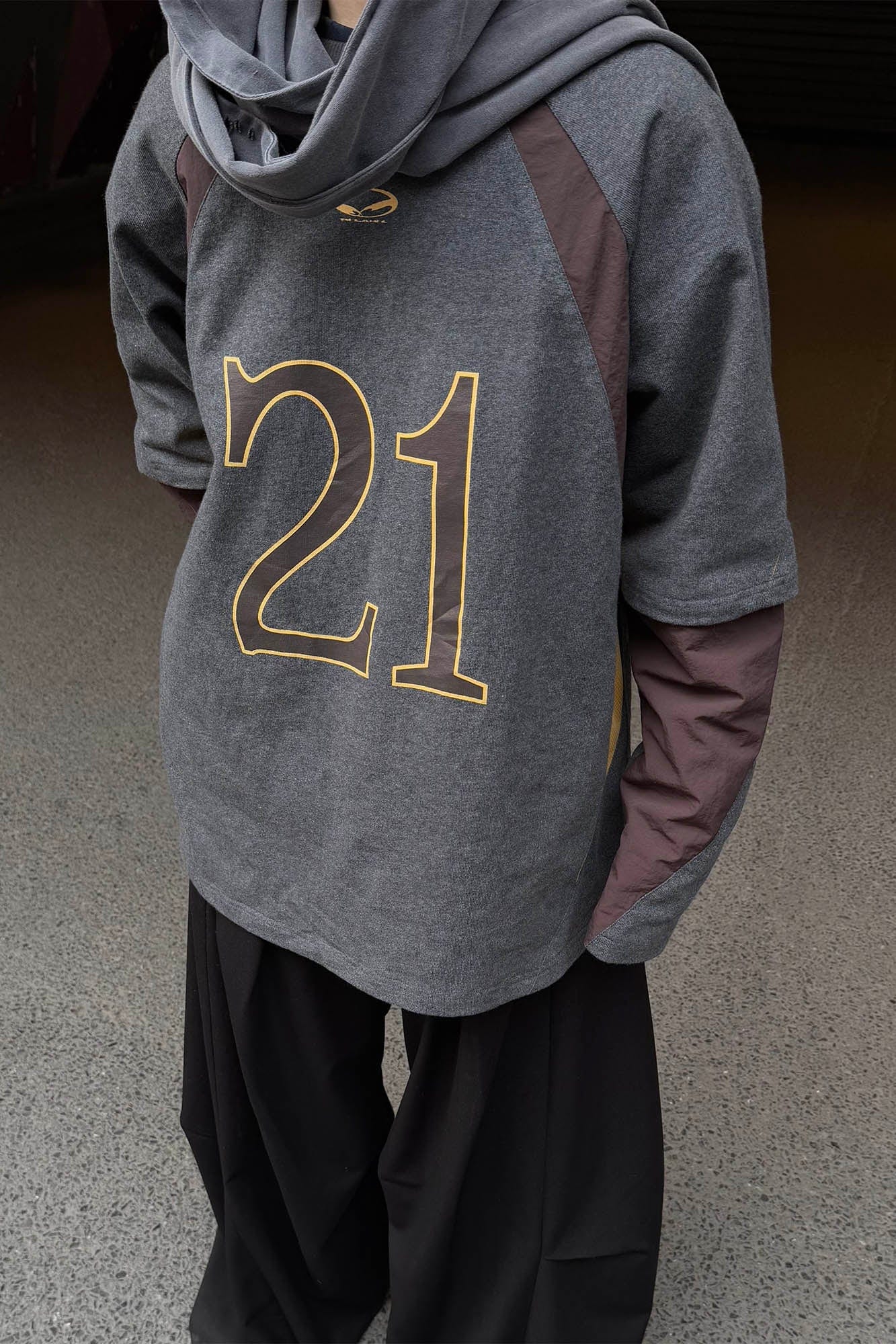 RELABEL No.21 Spliced Layered Long-Sleeve Tee