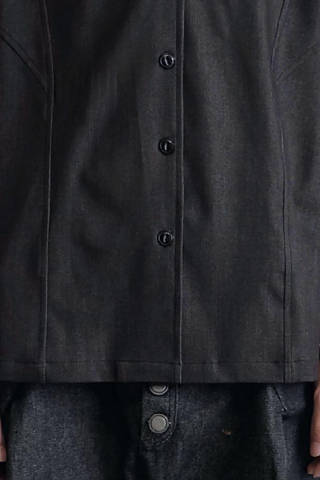 SSIN7 Satin Spliced V-Neck Half Shirt