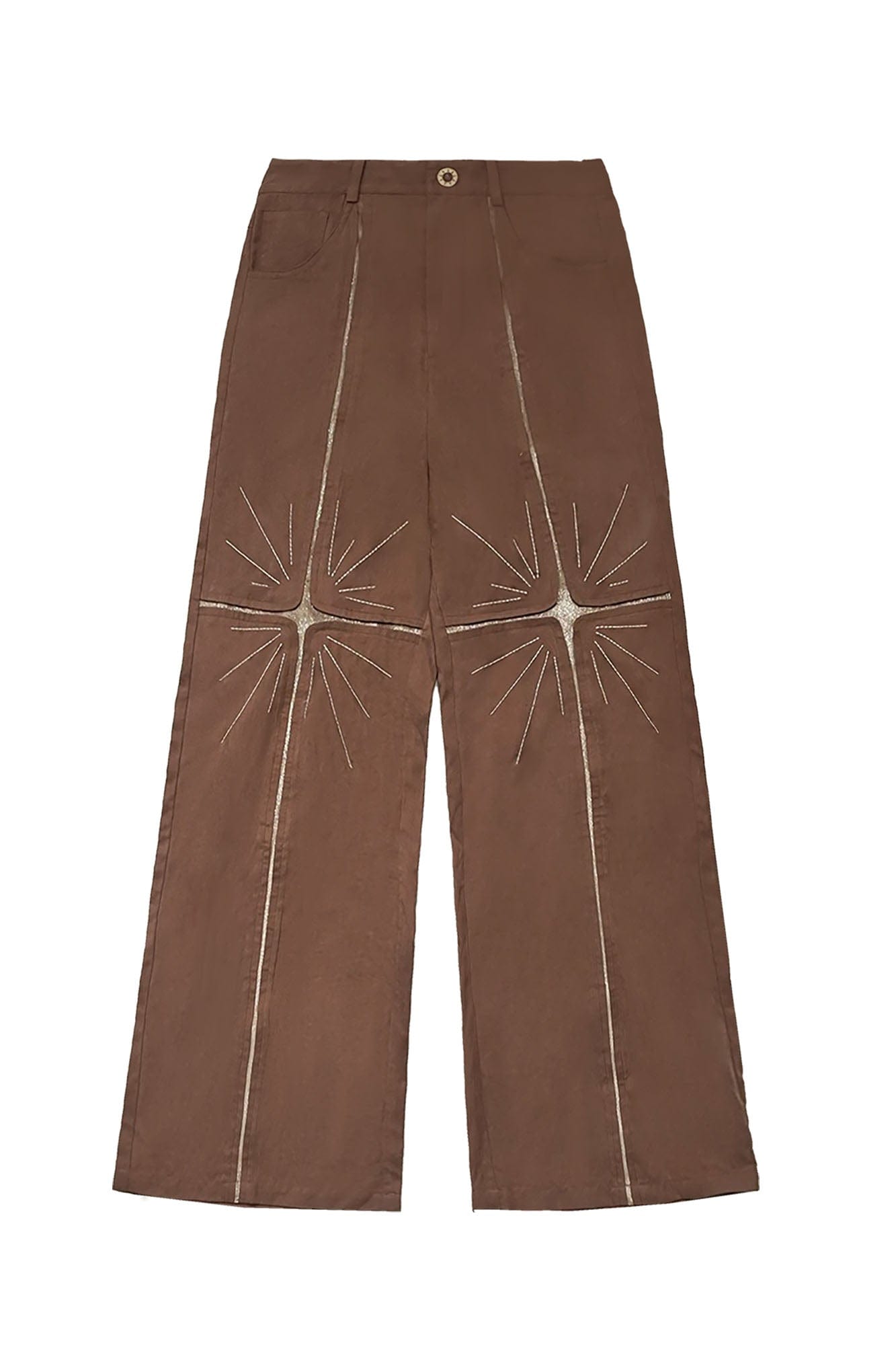 OIPWORD Middle Radiant Star Panel Wide-Leg Pants