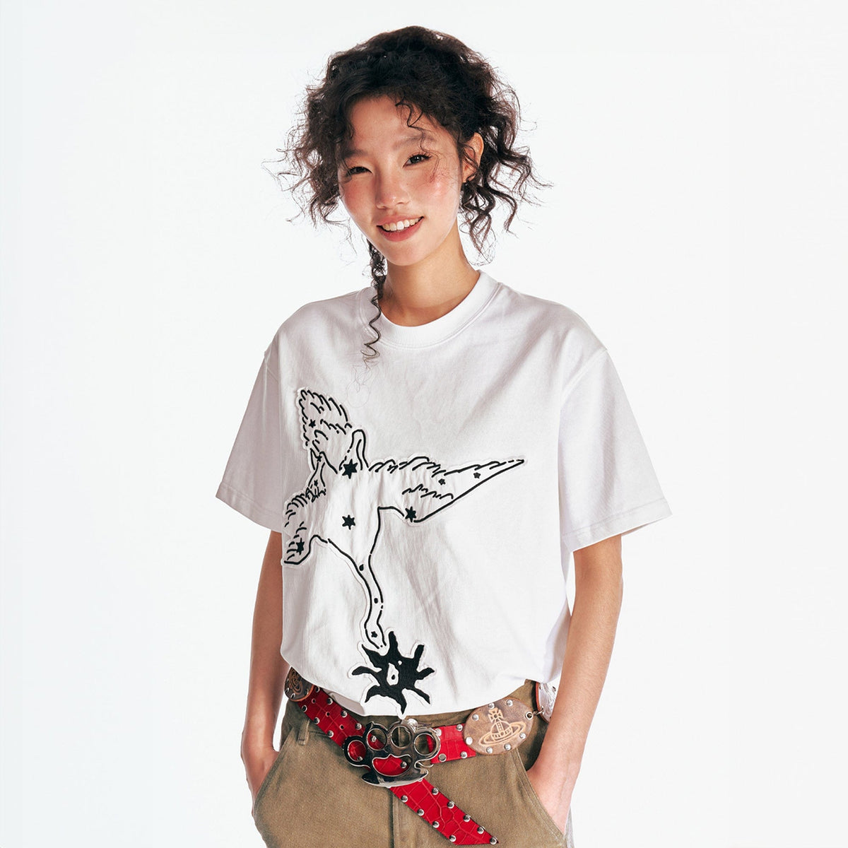 1997 POSTOFFICE Crane With A Blossom Patch T-Shirt
