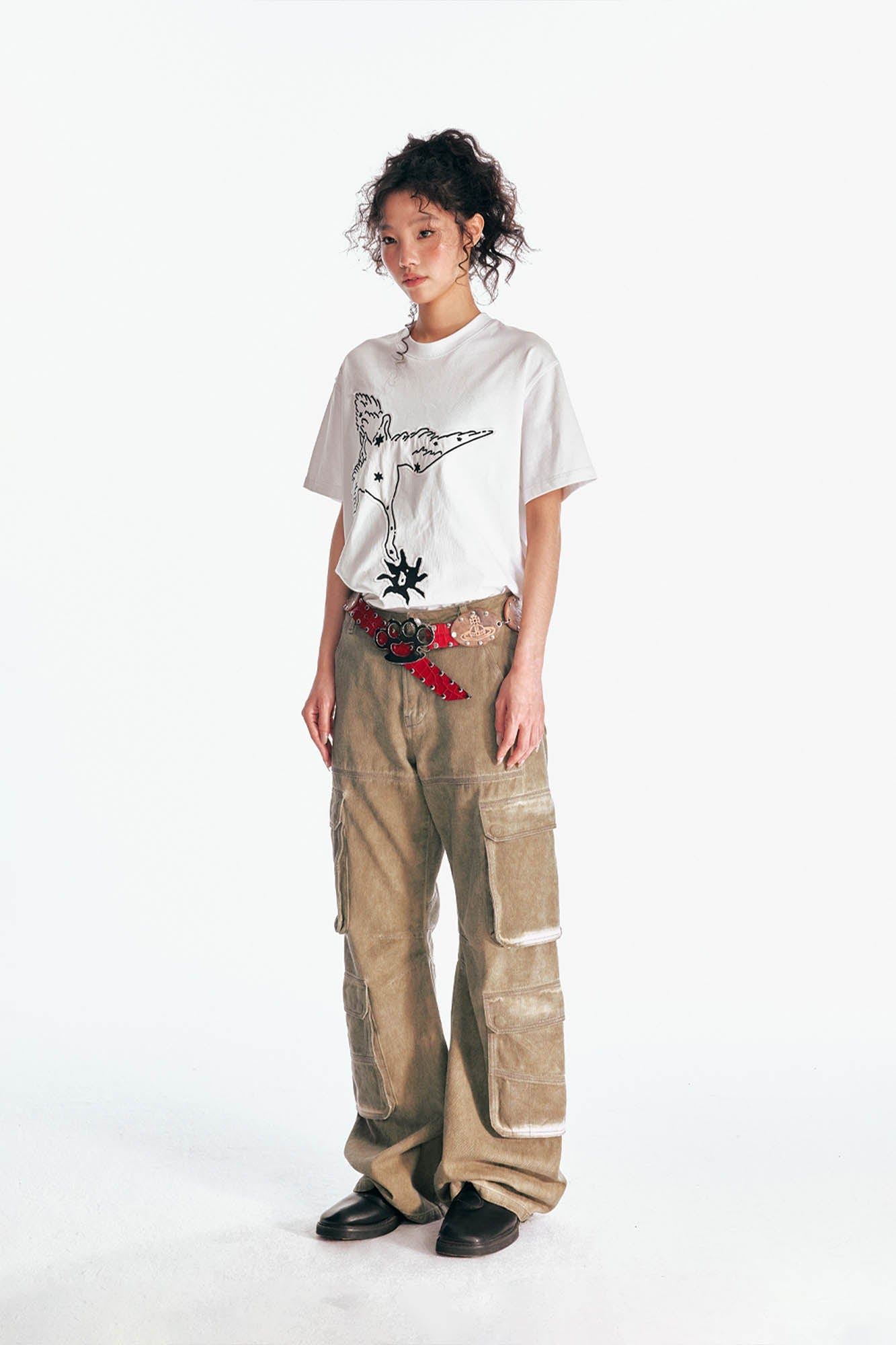 1997 POSTOFFICE Crane With A Blossom Patch T-Shirt