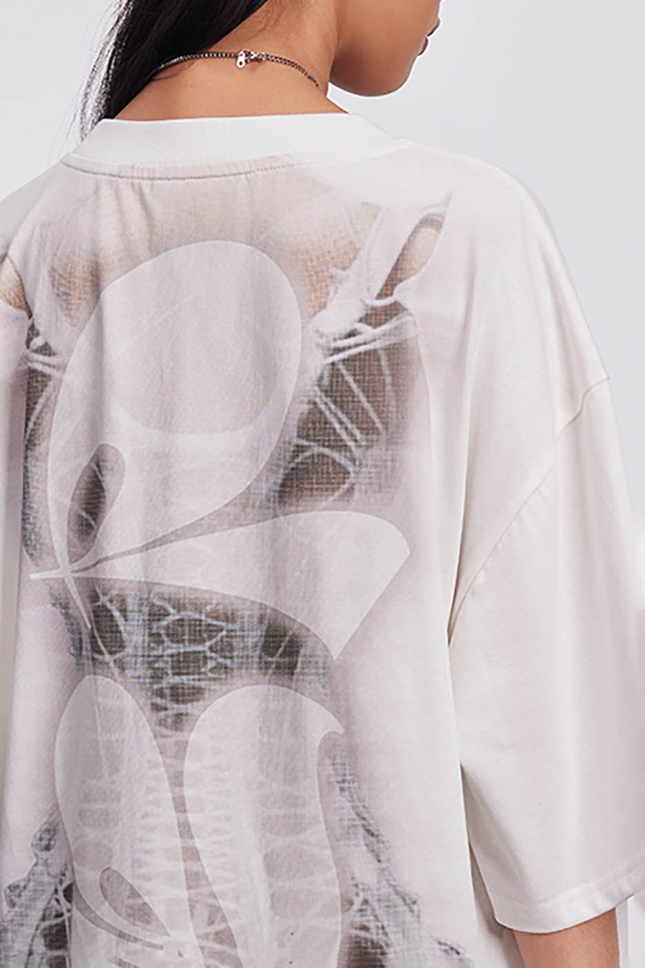 DAMAGE ASIA Skeleton Corset Full-Print T-Shirt