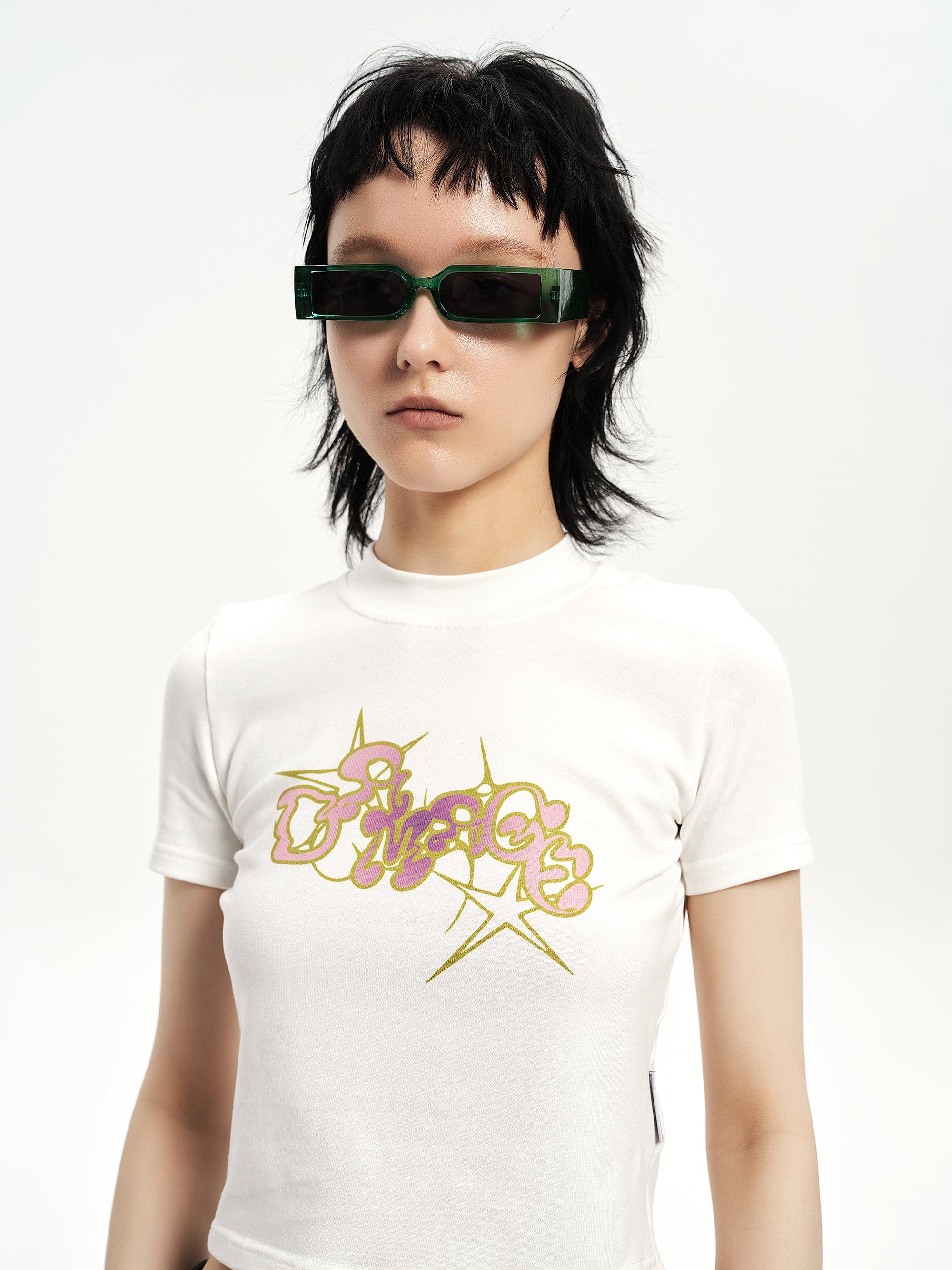 DAMAGE ASIA OPTICALS Square Frame Thick Temple Sunglasses