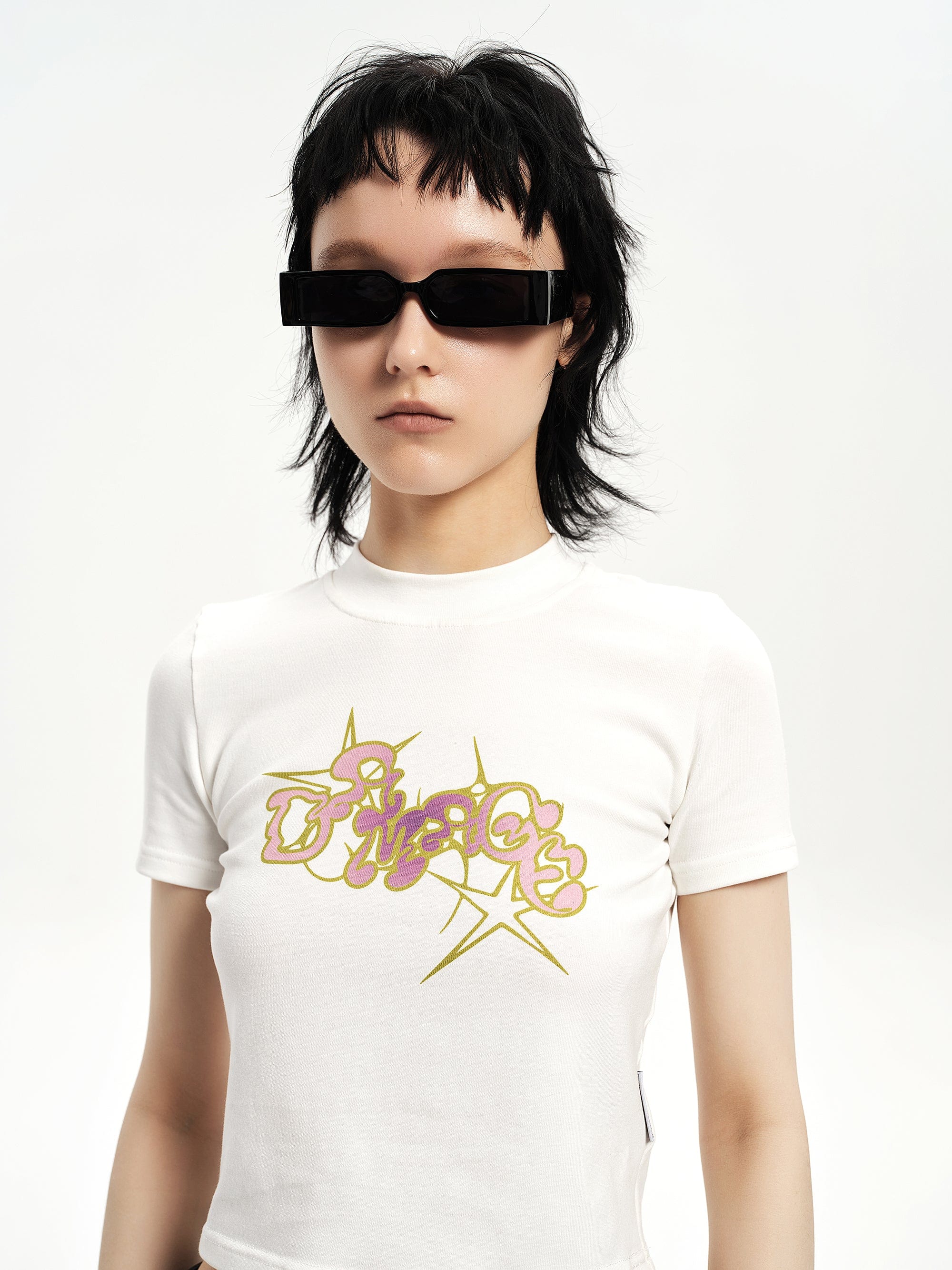 DAMAGE ASIA OPTICALS Square Frame Thick Temple Sunglasses