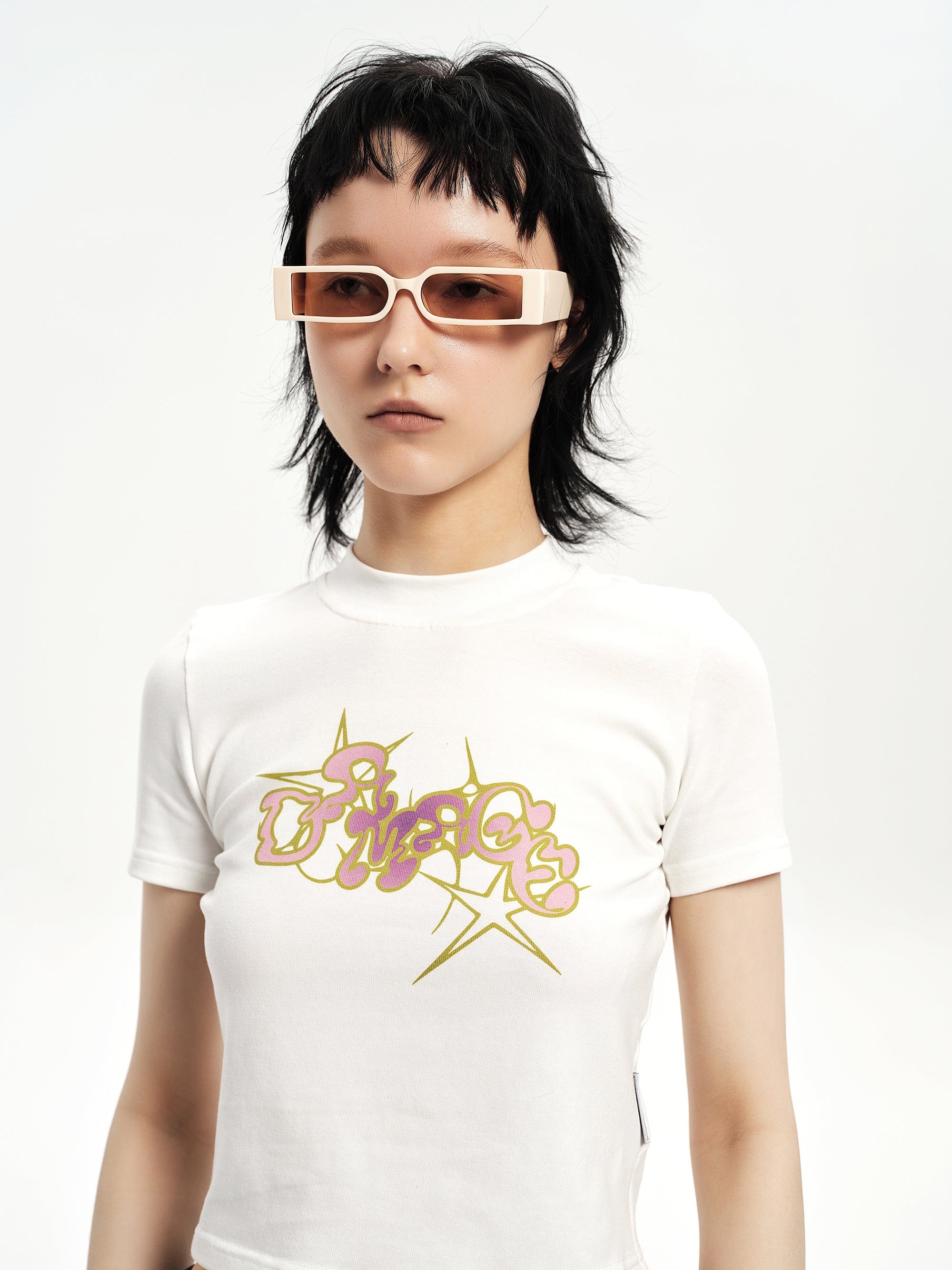 DAMAGE ASIA OPTICALS Square Frame Thick Temple Sunglasses