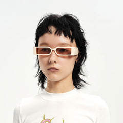 DAMAGE ASIA OPTICALS Square Frame Thick Temple Sunglasses