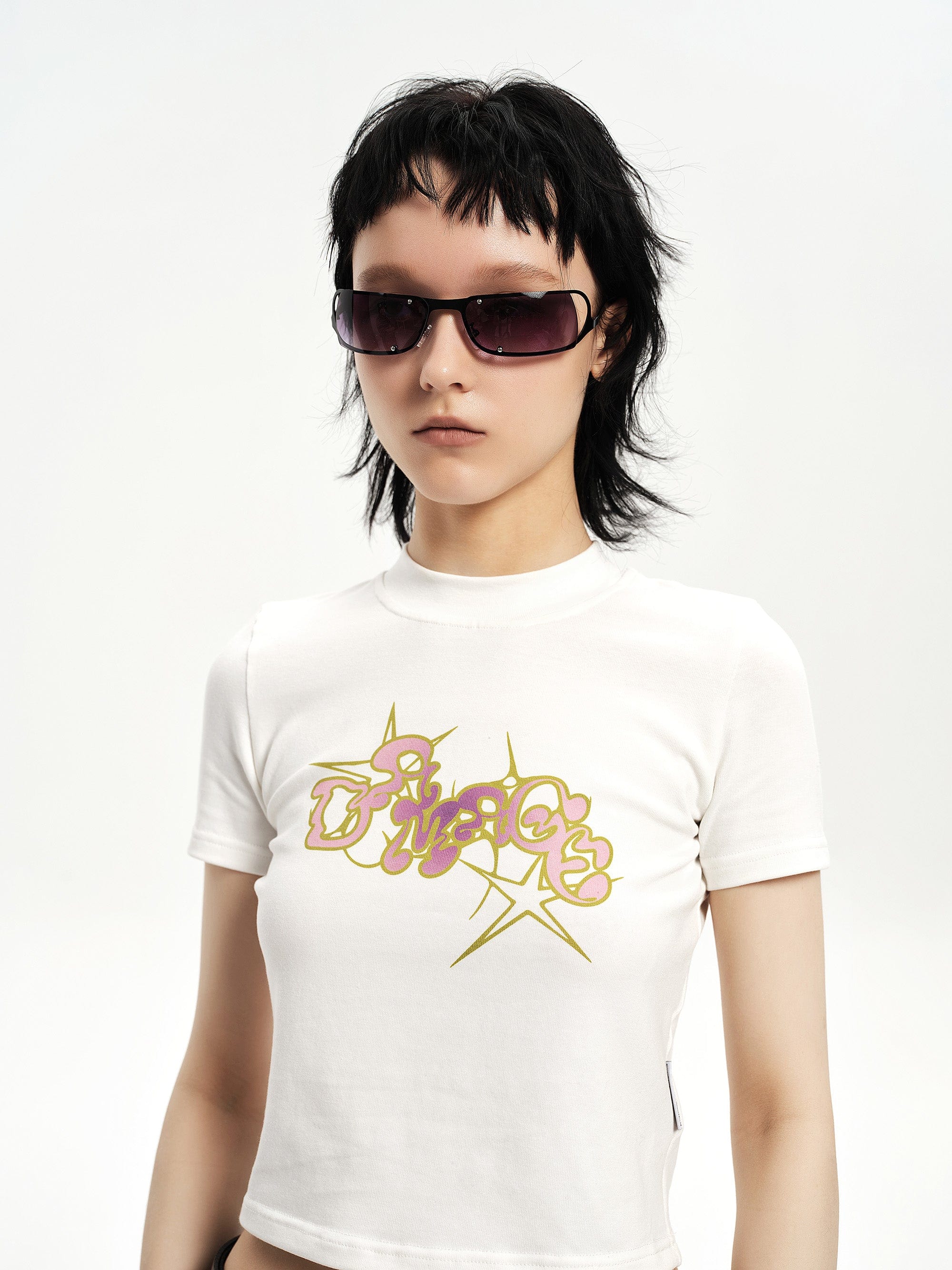 DAMAGE ASIA OPTICALS Modern Rivet Square Frame Sunglasses