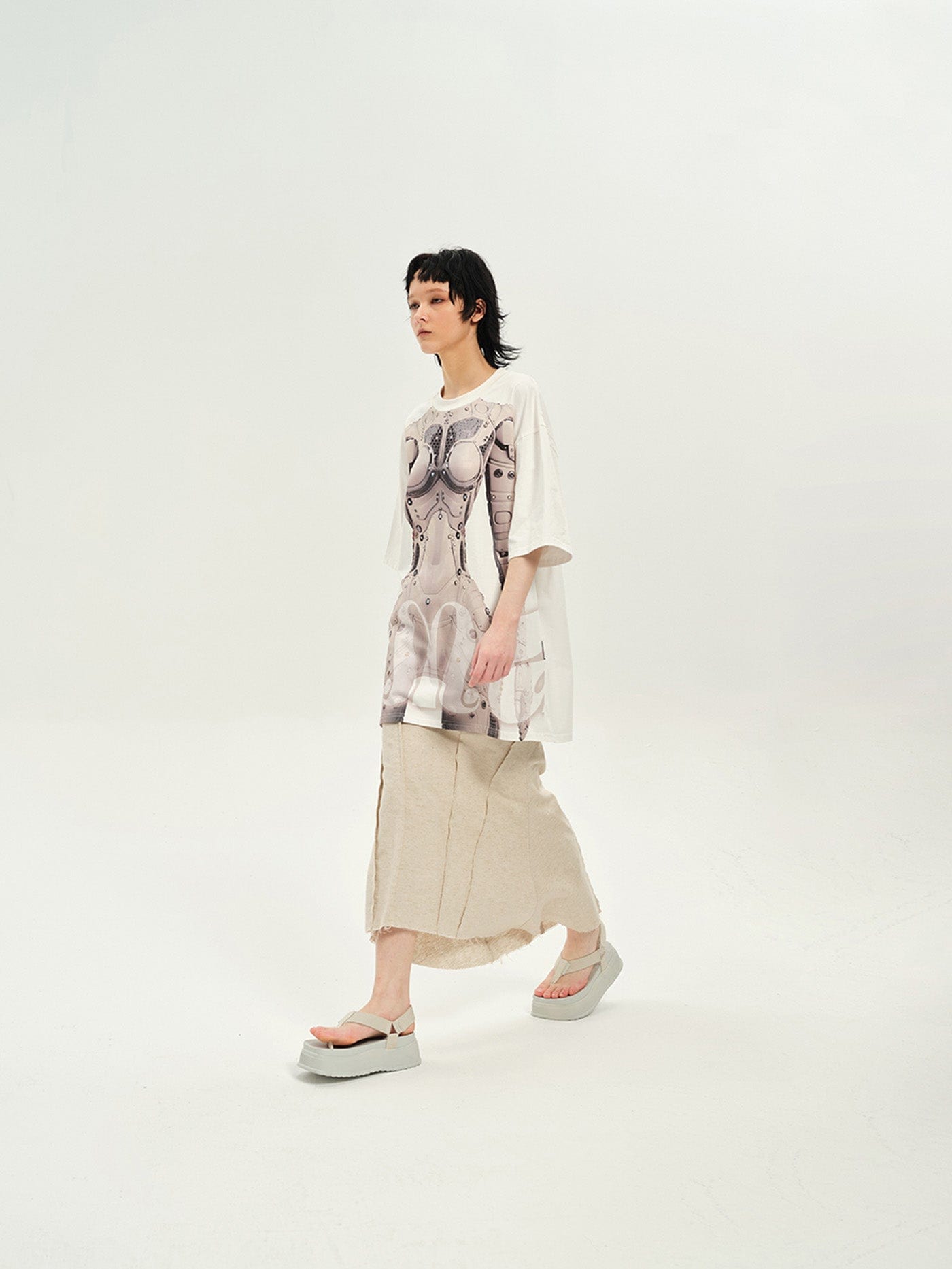 DAMAGE ASIA Ex Machina Graphics Oversized T-Shirt