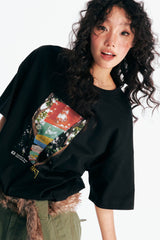 1997 POSTOFFICE Prayer Flags Graphic T-Shirt