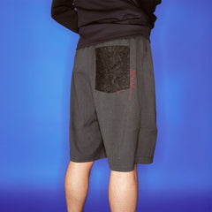 TRECLUB Retro Pinstriped Lace Pocket Short