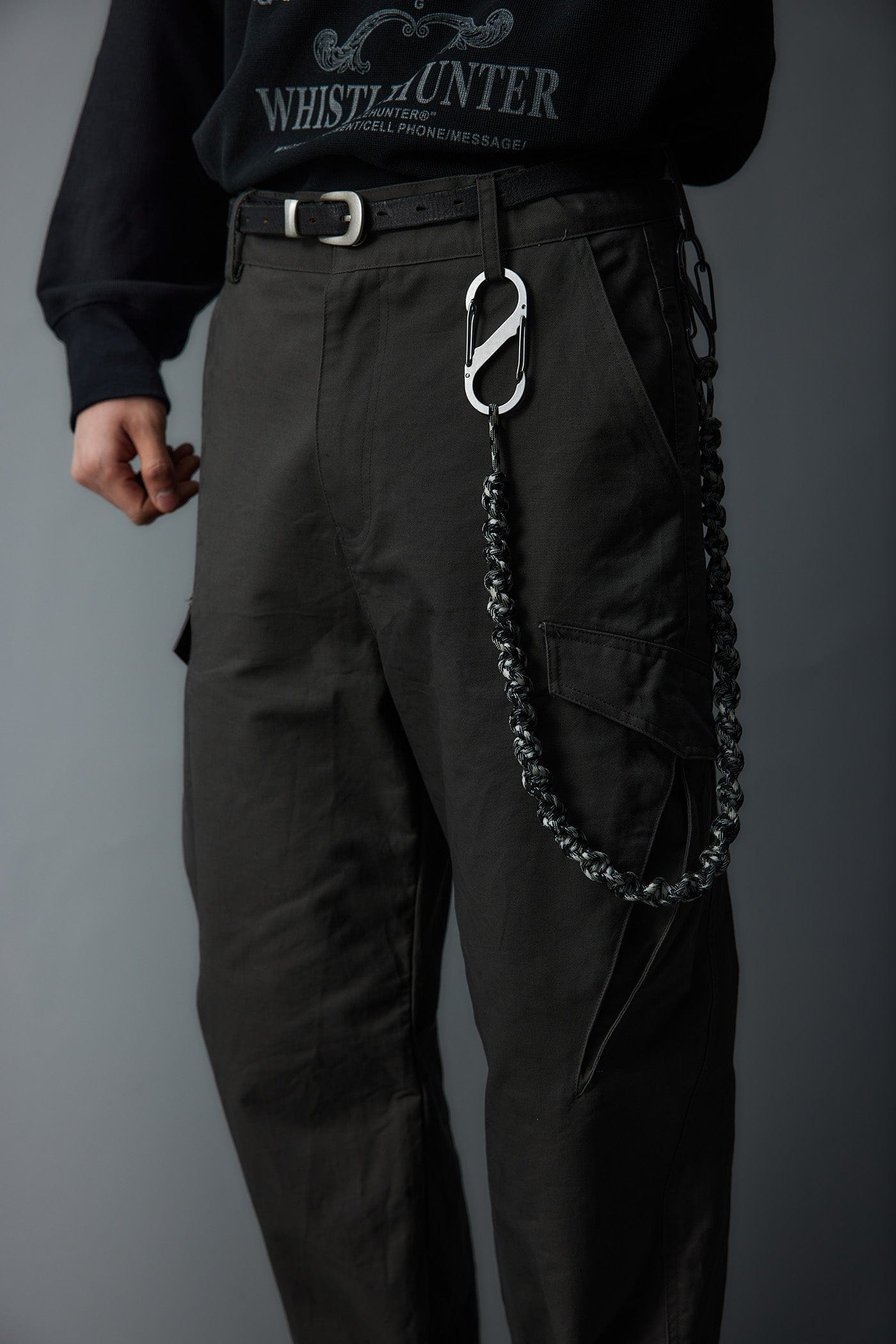 WHISTLEHUNTER Multi-Pocket Zipper Flared Cargo Pants