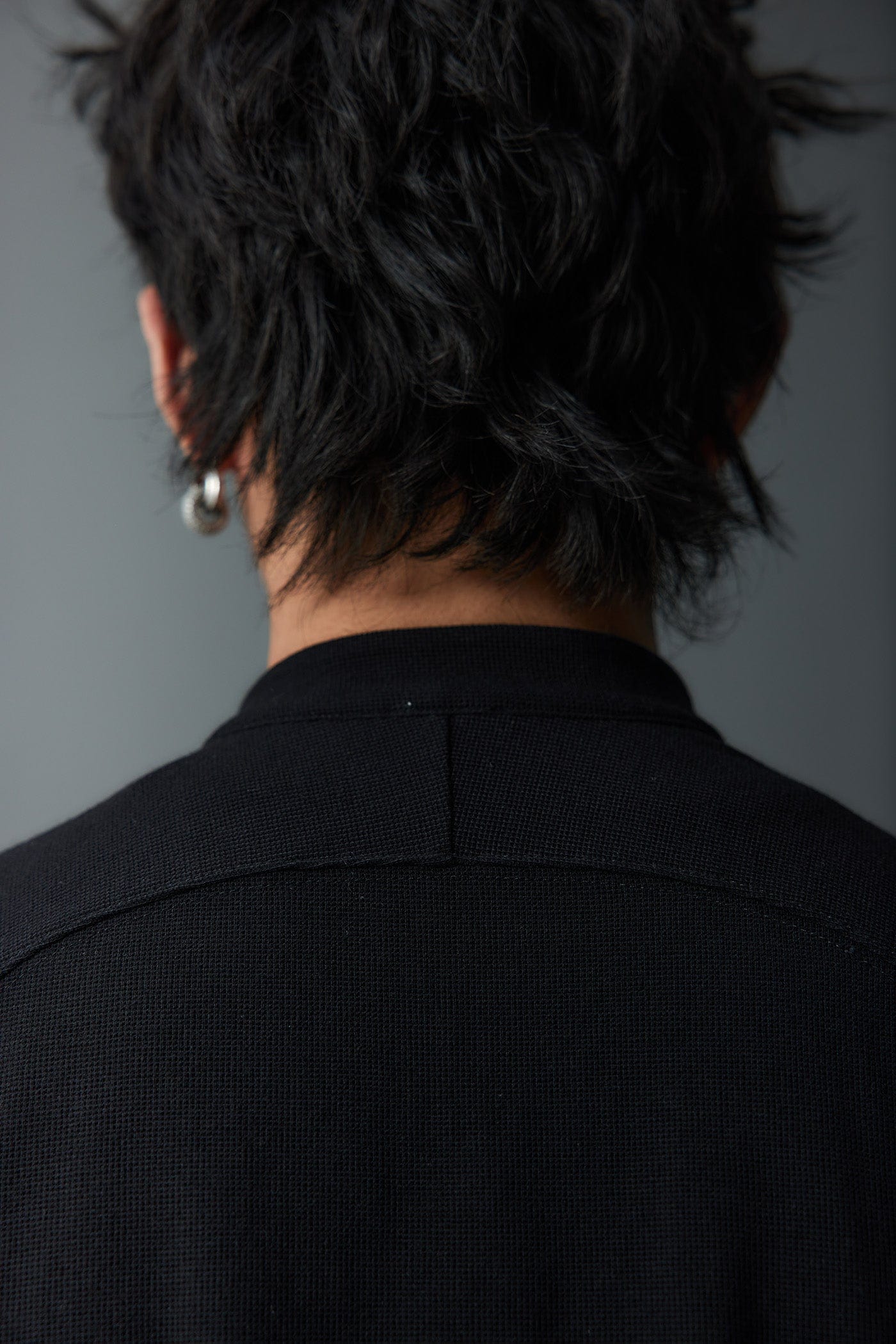 WHISTLEHUNTER Asymmetrical Zipper Rivet Mock Neck Light Sweatshirt