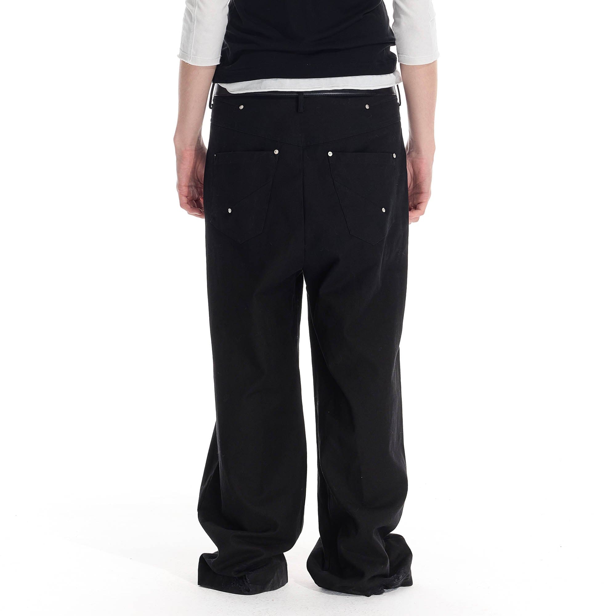 WHISTLEHUNTER Distressed Rivet Straight-Leg Pants