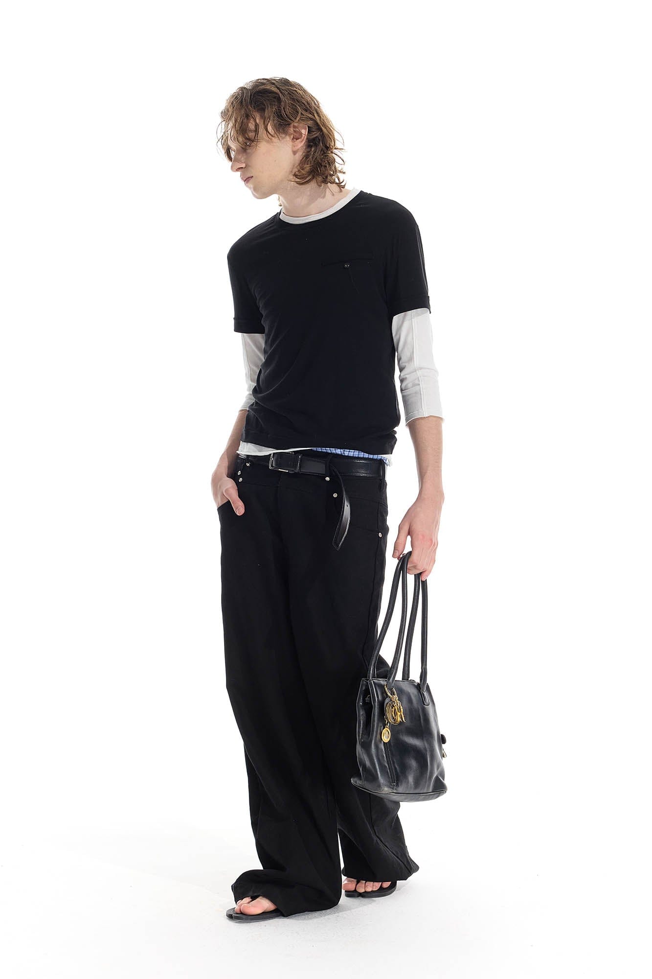WHISTLEHUNTER Distressed Rivet Straight-Leg Pants