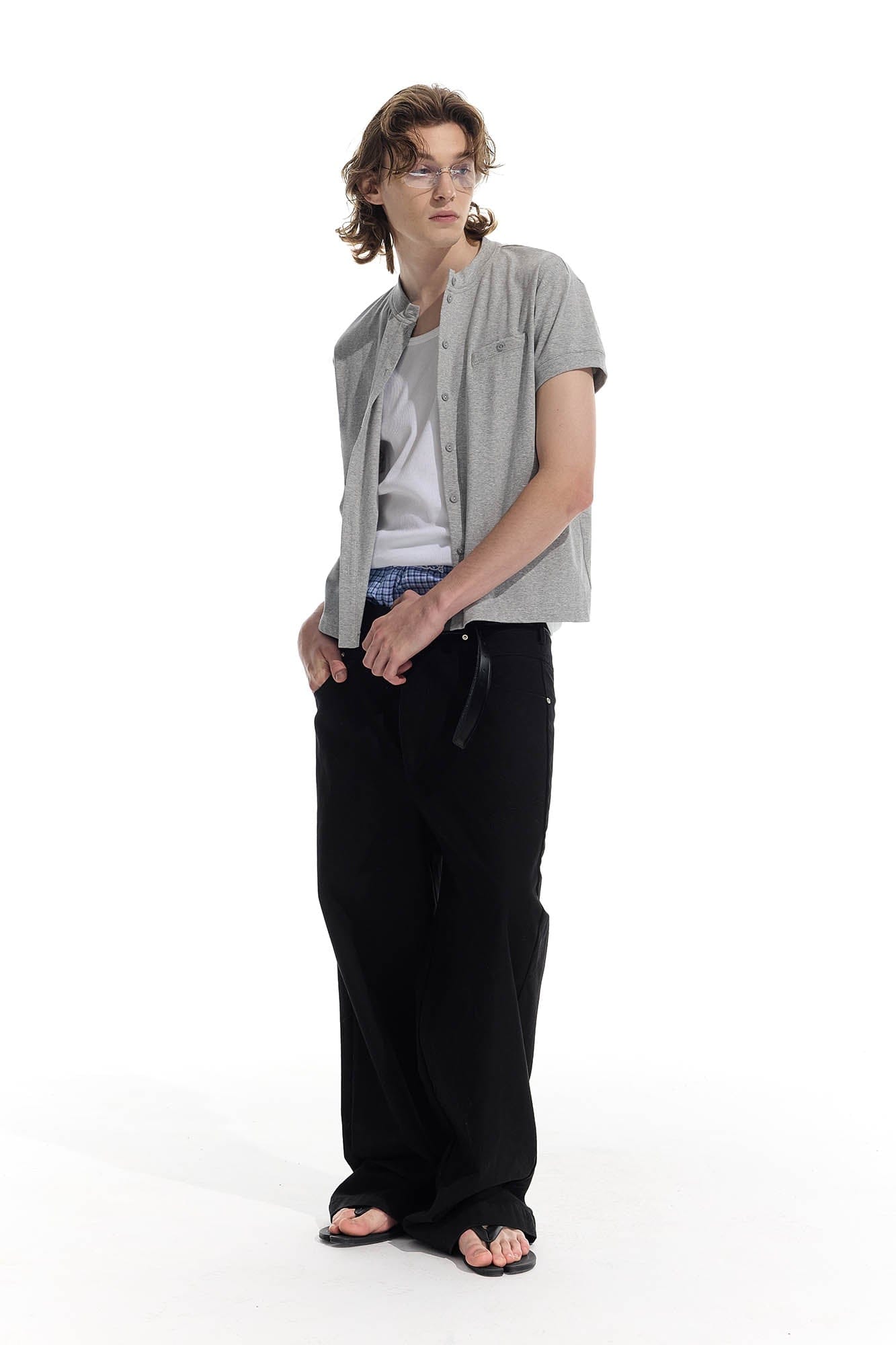 WHISTLEHUNTER Essential Wool-Blended Pocket Short-Sleeve Cardigan