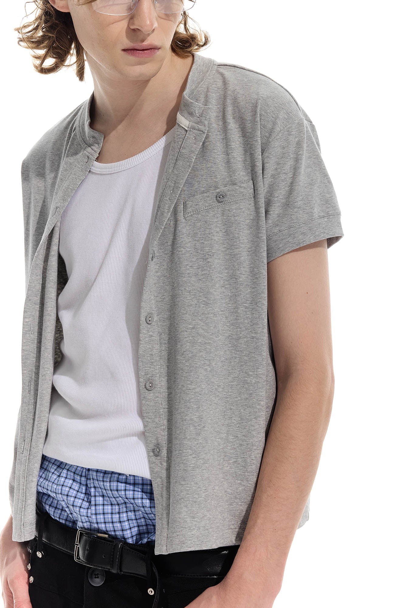 WHISTLEHUNTER Essential Wool-Blended Pocket Short-Sleeve Cardigan