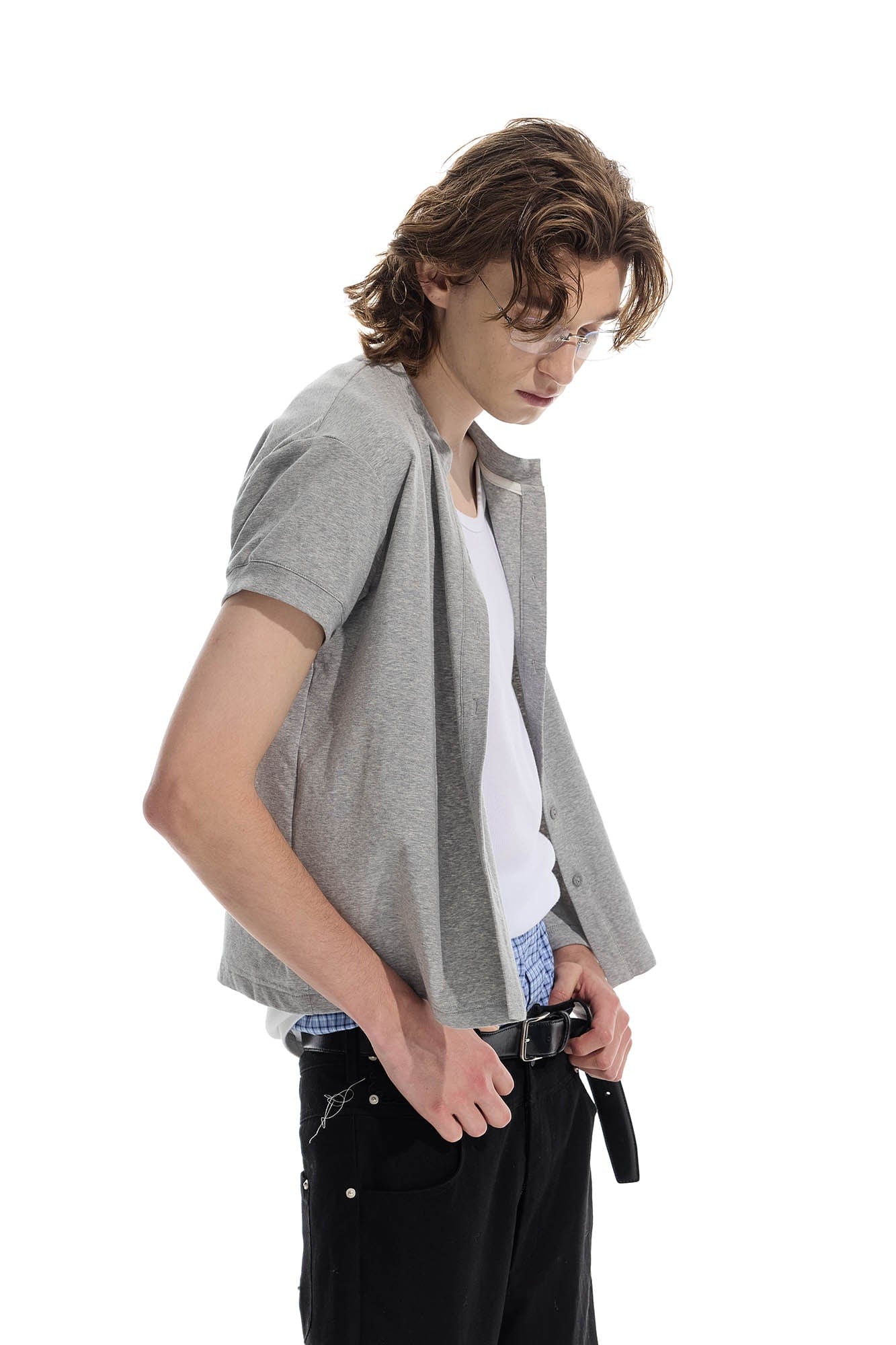 WHISTLEHUNTER Essential Wool-Blended Pocket Short-Sleeve Cardigan