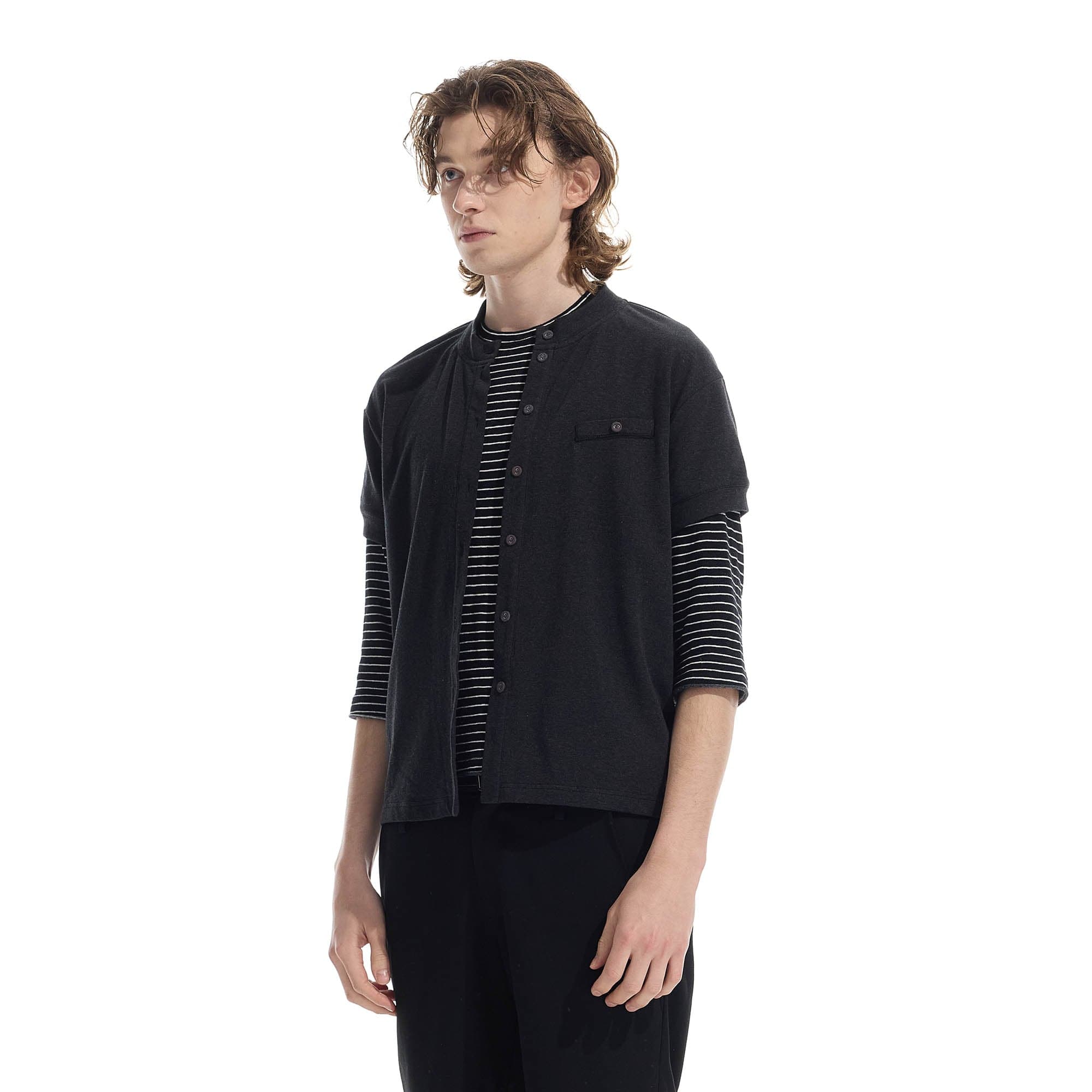 WHISTLEHUNTER Essential Wool-Blended Pocket Short-Sleeve Cardigan