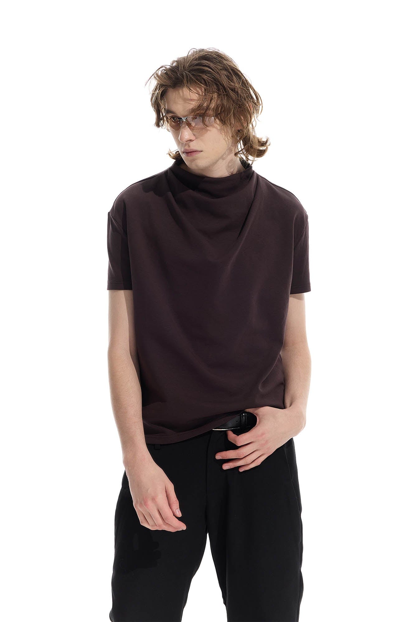 WHISTLEHUNTER Essential Crinkled Mock T-Shirt