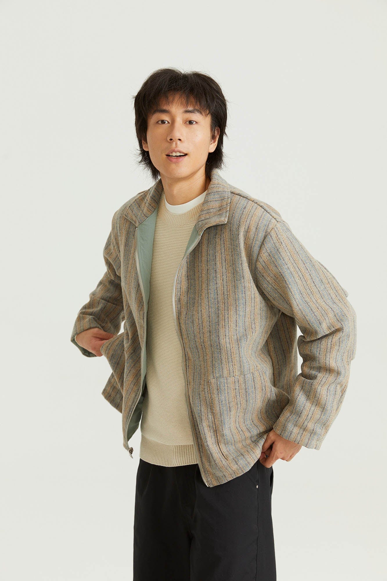 ONADAILYBASIS Reversible Utility & Herringbone Wool-Blend Jacket