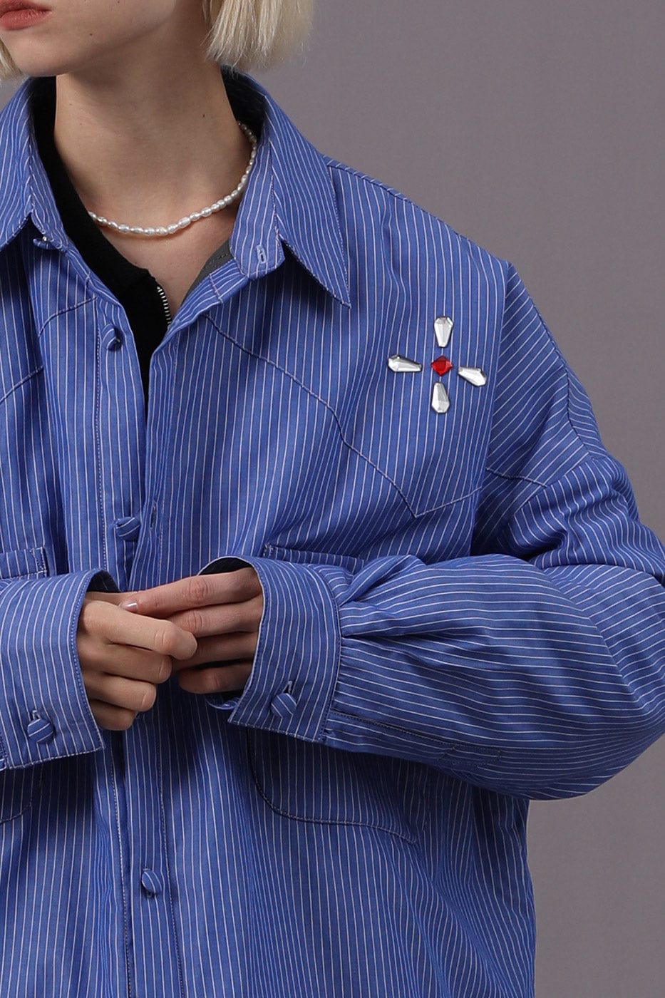 MIICHOUS Crystal Star Cotton Padded Shirt Jacket