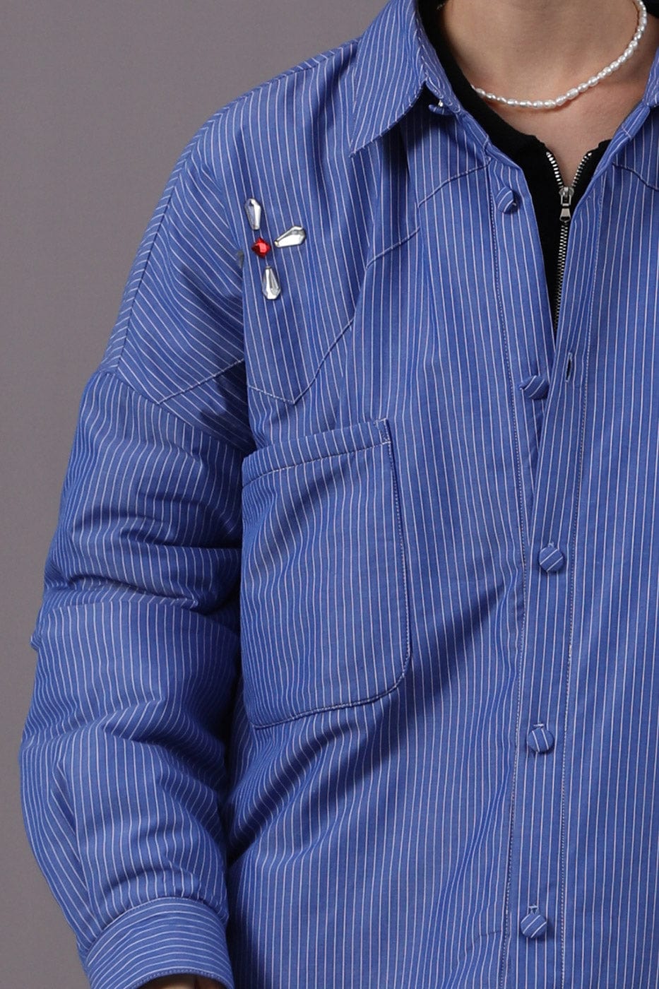 MIICHOUS Crystal Star Cotton Padded Shirt Jacket