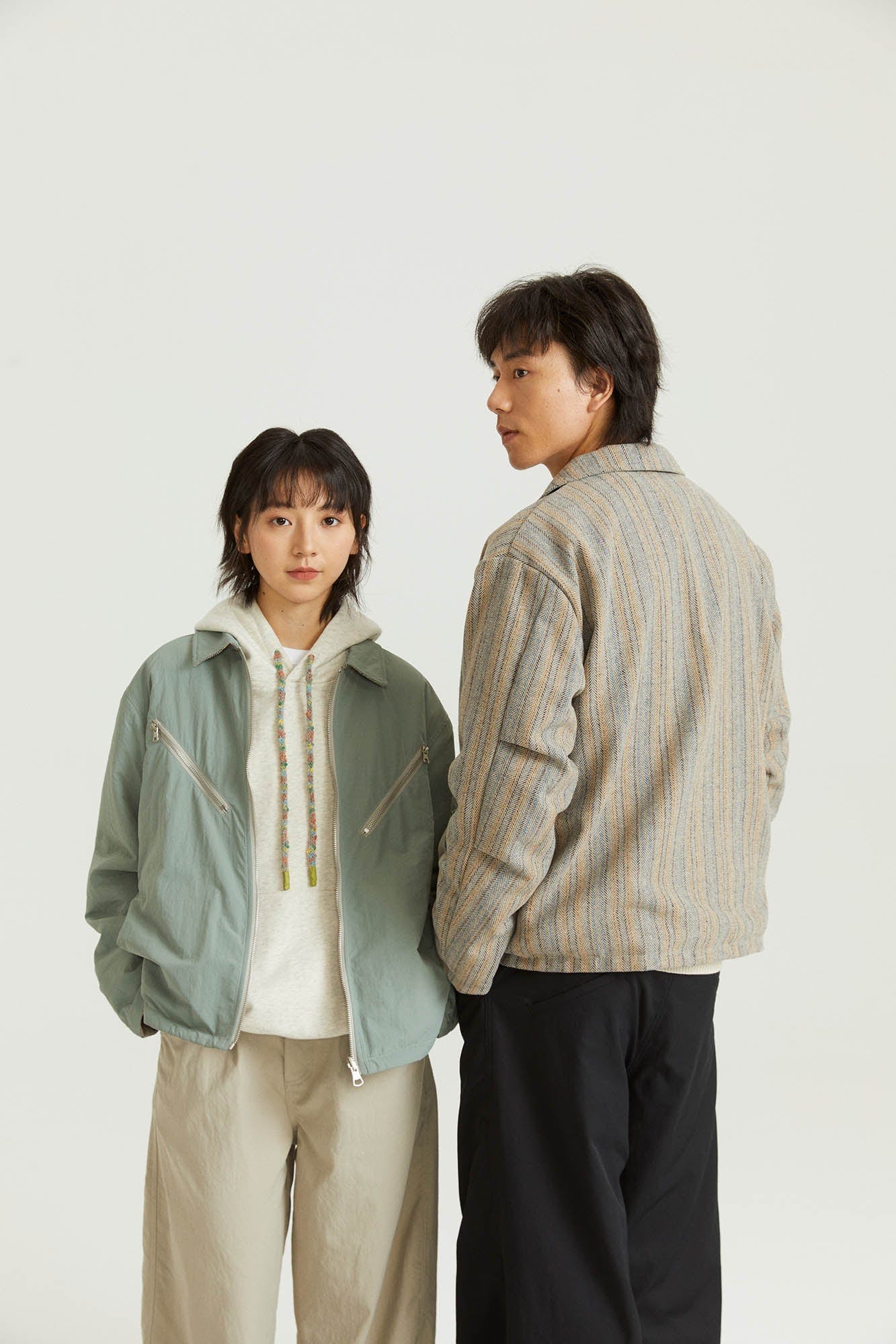 ONADAILYBASIS Reversible Utility & Herringbone Wool-Blend Jacket