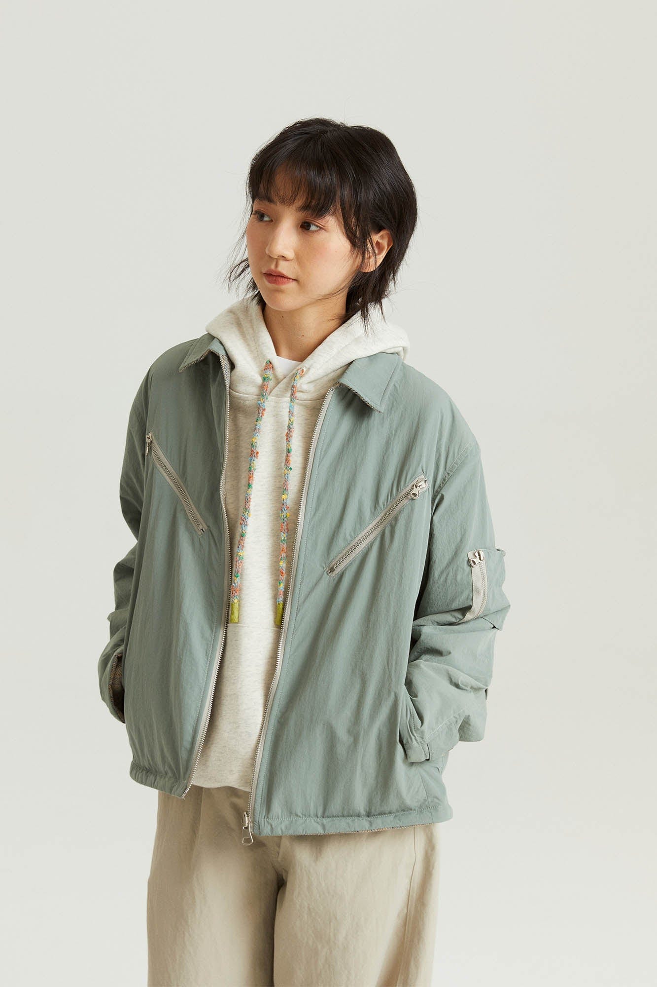 ONADAILYBASIS Reversible Utility & Herringbone Wool-Blend Jacket