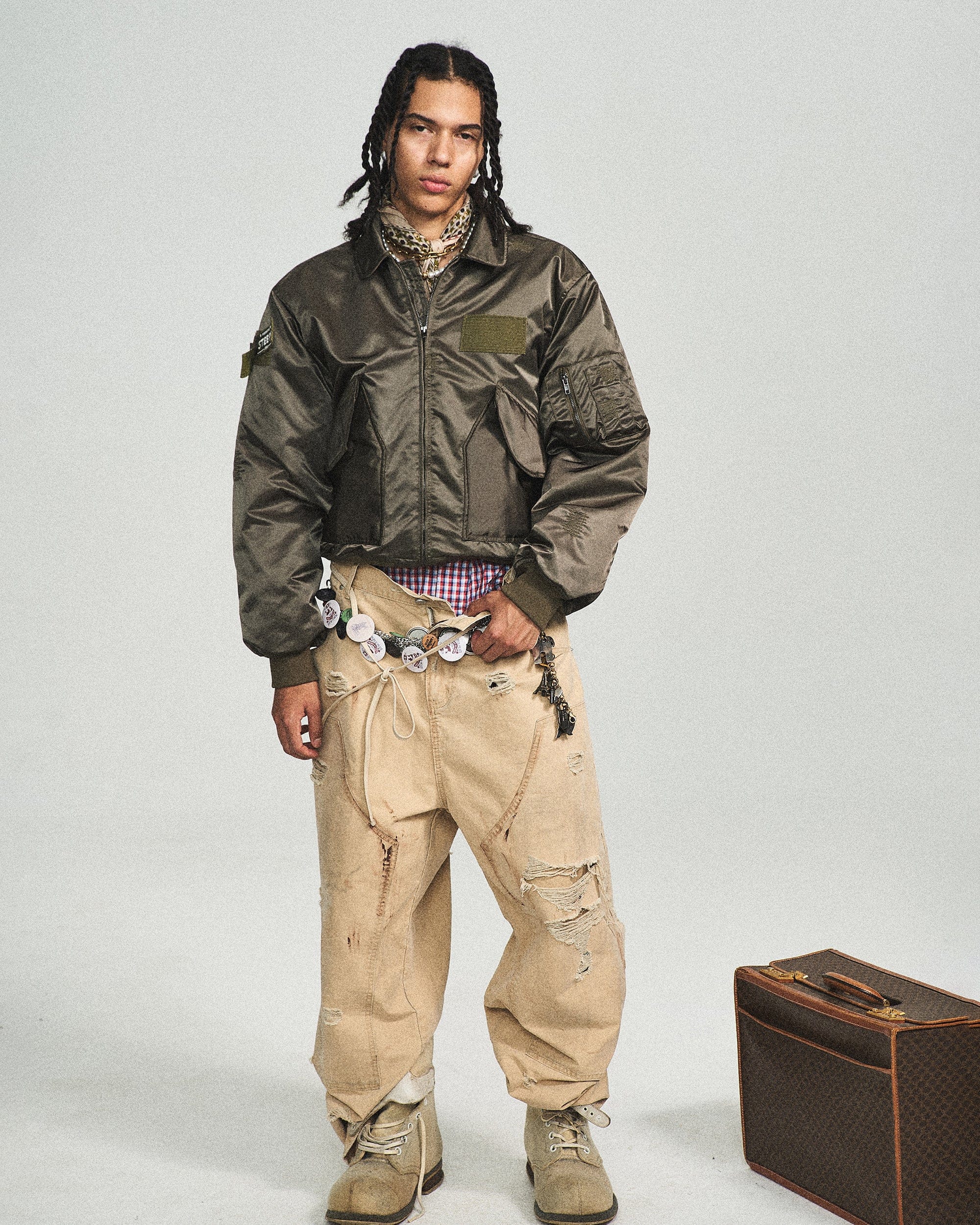 STEEPC Camo MA2 Multi-Pocket Patchwork Reversible Jacket