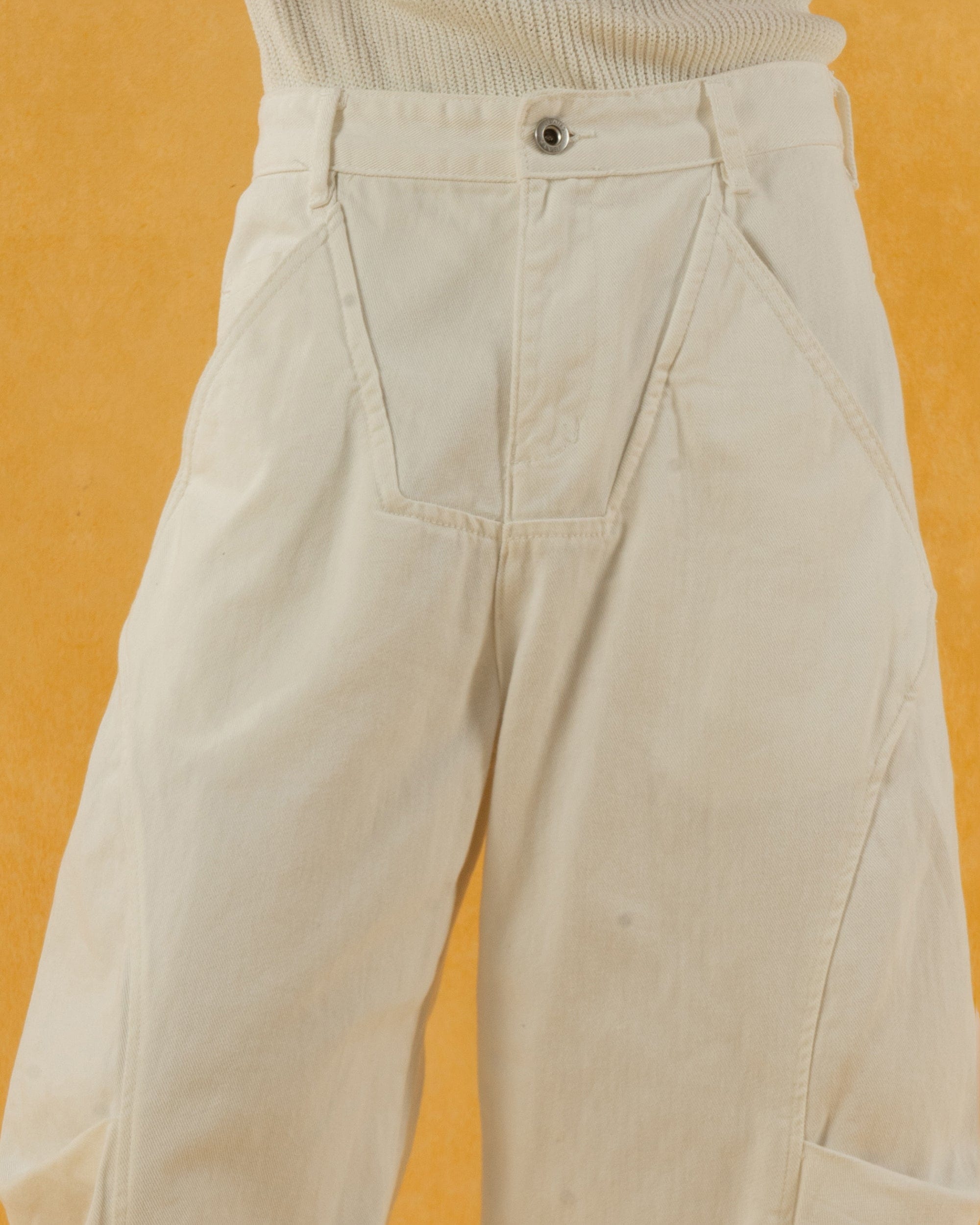 CLP Deconstructed Pleated Button Wide-Leg Pants